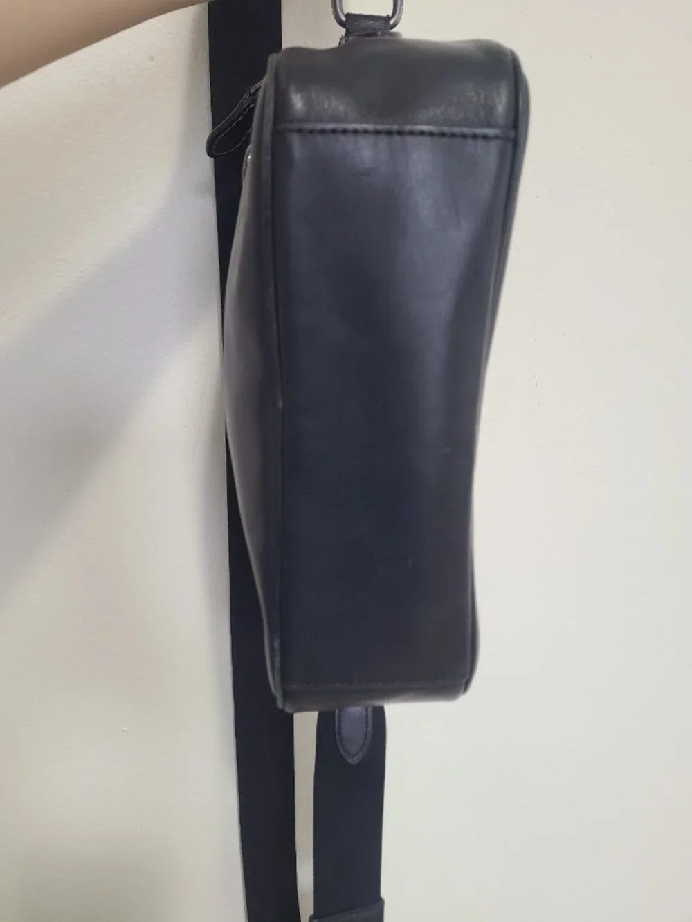 COACH C4148 Black Calf Leather Double Zip Graham Crossbody Camera Bag